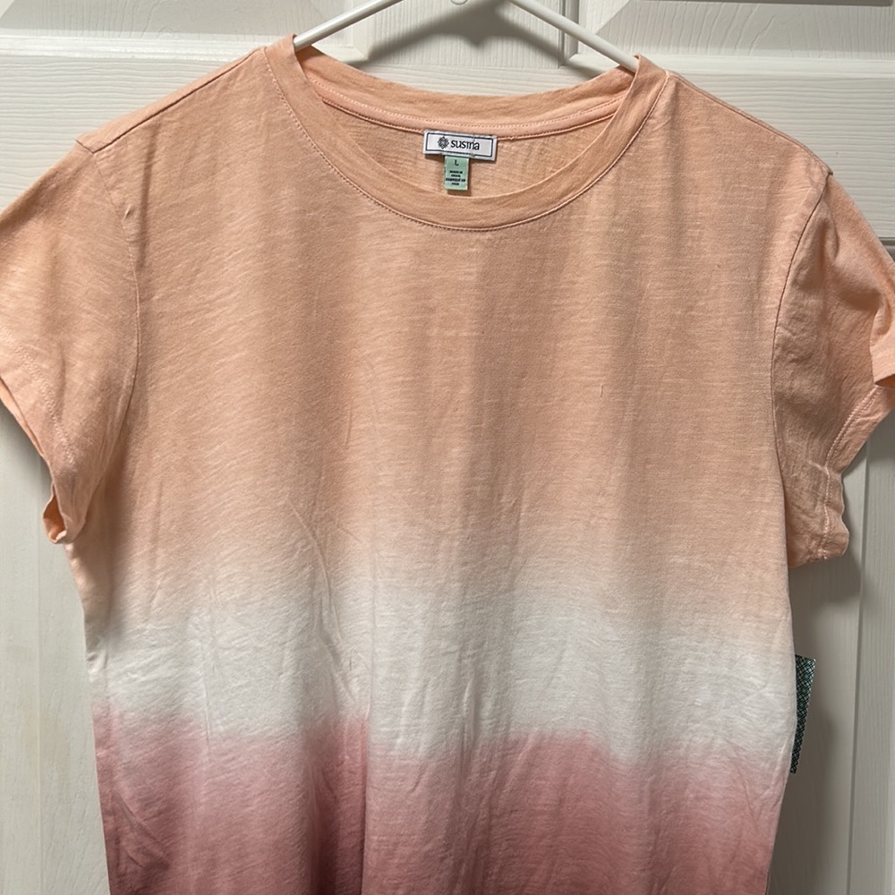 NWT Susina Tri Colored 100% Cotton Tee Size Large - Picture 2 of 12